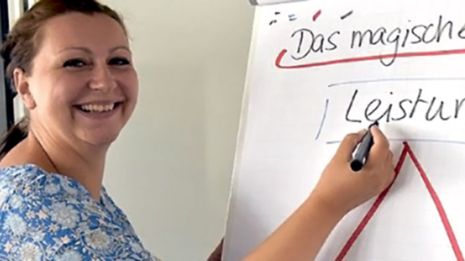 Augenoptikermeisterin Angelika Reiser aus Erlangen bildet sich in Würzburg in der Akademie für Unternehmensführung zur Betriebswirtin weiter, weil sie in die Geschäftsleitung einsteigen will. Dabei lernt sie auch das "Magische Dreieck" kennen, ein wichtiges Instrument für Selbstständige.