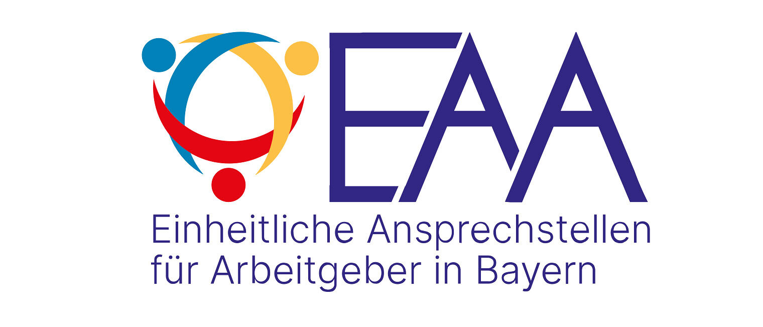 Logo EAA Bayern Textlogo mit Grafik der EAA Bayern