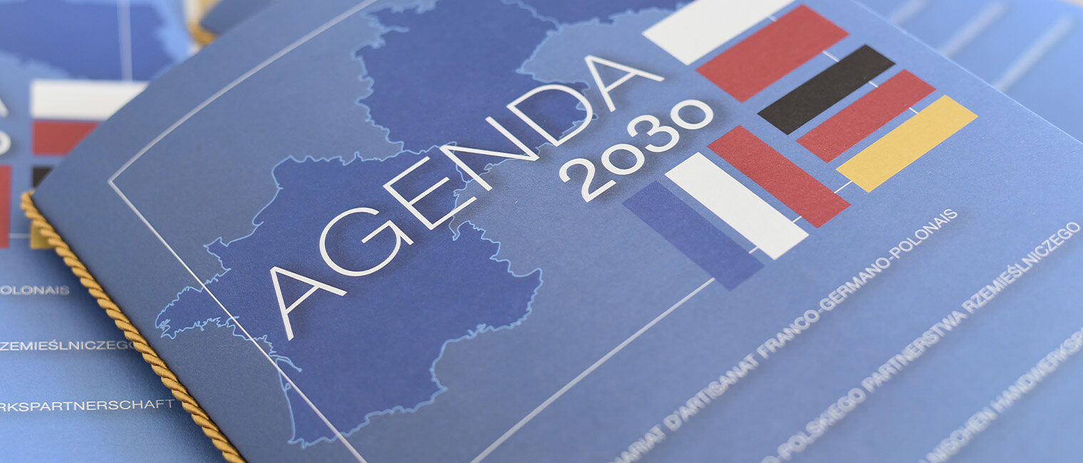 Agenda 2030 Austausch zwischen Frankreich, Deutschland und Polen Nahaufnahme der Agenda 2030 für den trinationalen Austausch zwischen den Handwerkskammern Frankreich, Deutschland und Polen