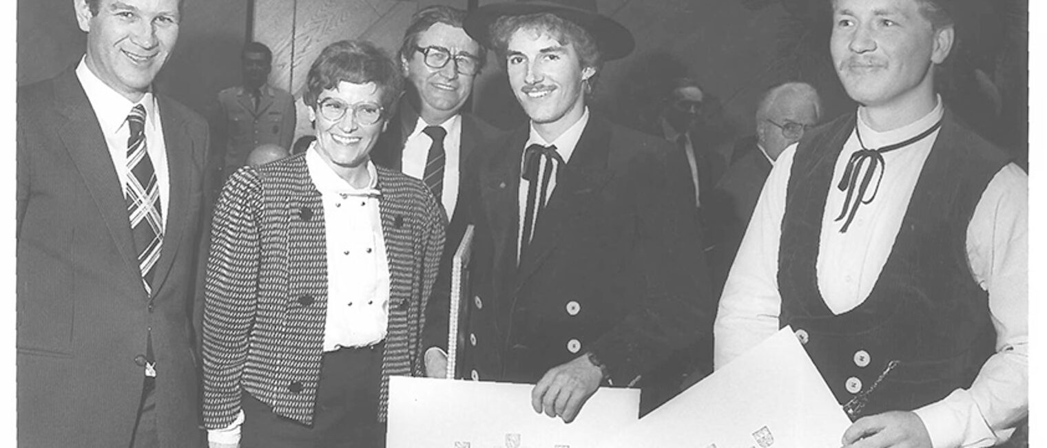 Meisterfeier 1985 mit der damaligen Ministerin für Jugend, Familie und Gesundheit