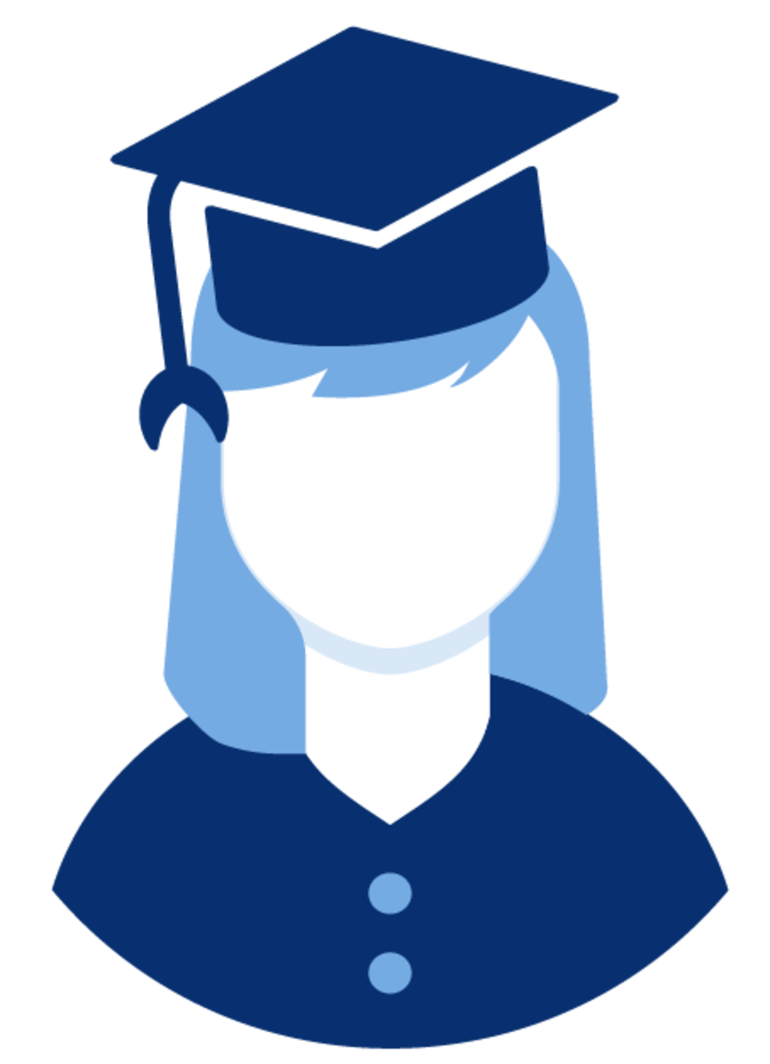 Clipart von Frauenkopf mit Doktorhut