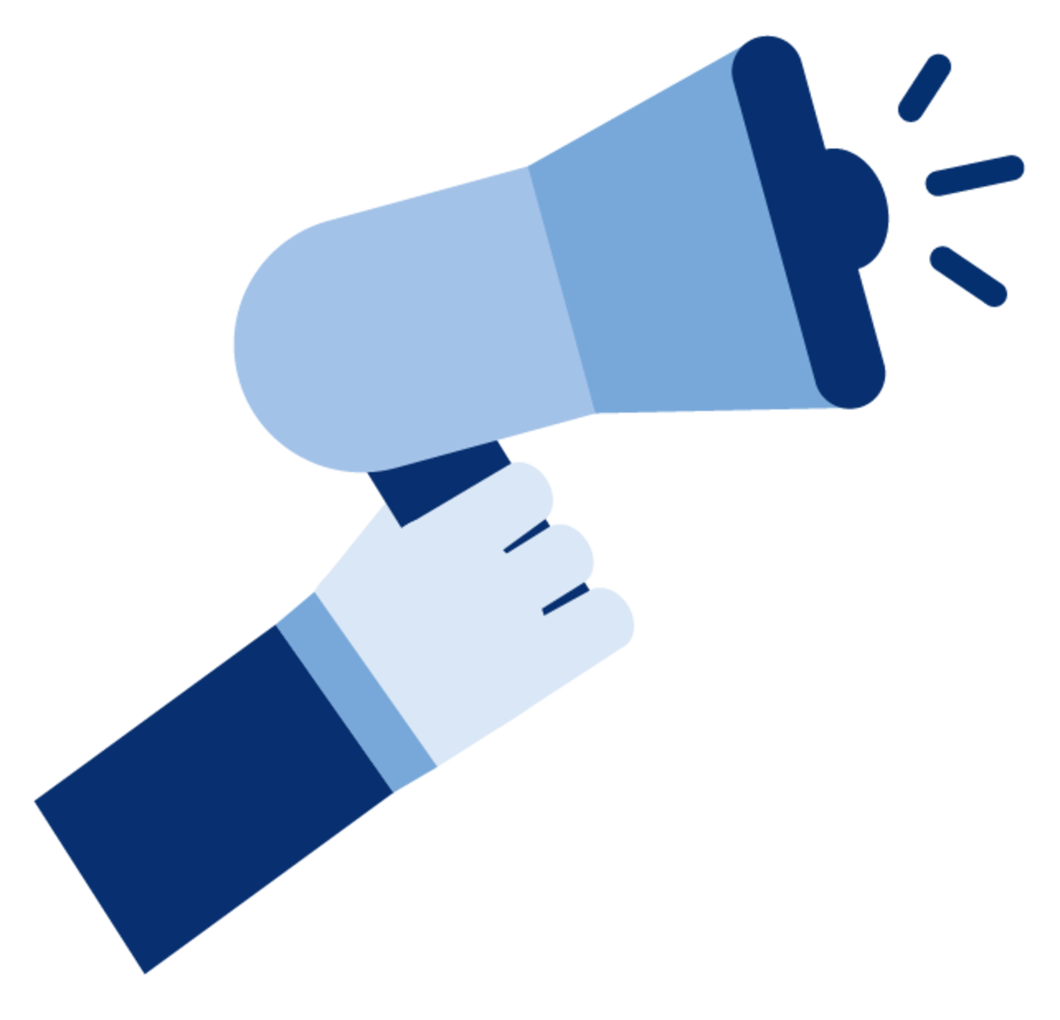 Clipart einer Hand mit einem Megafon