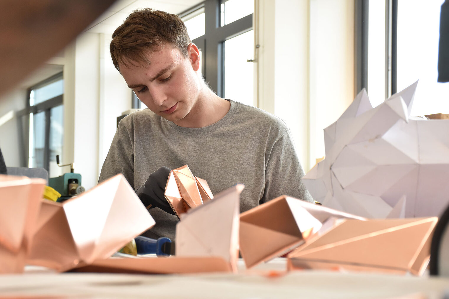 Spenglermeisterschule Würzburg Meisterschüler beim Arbeiten