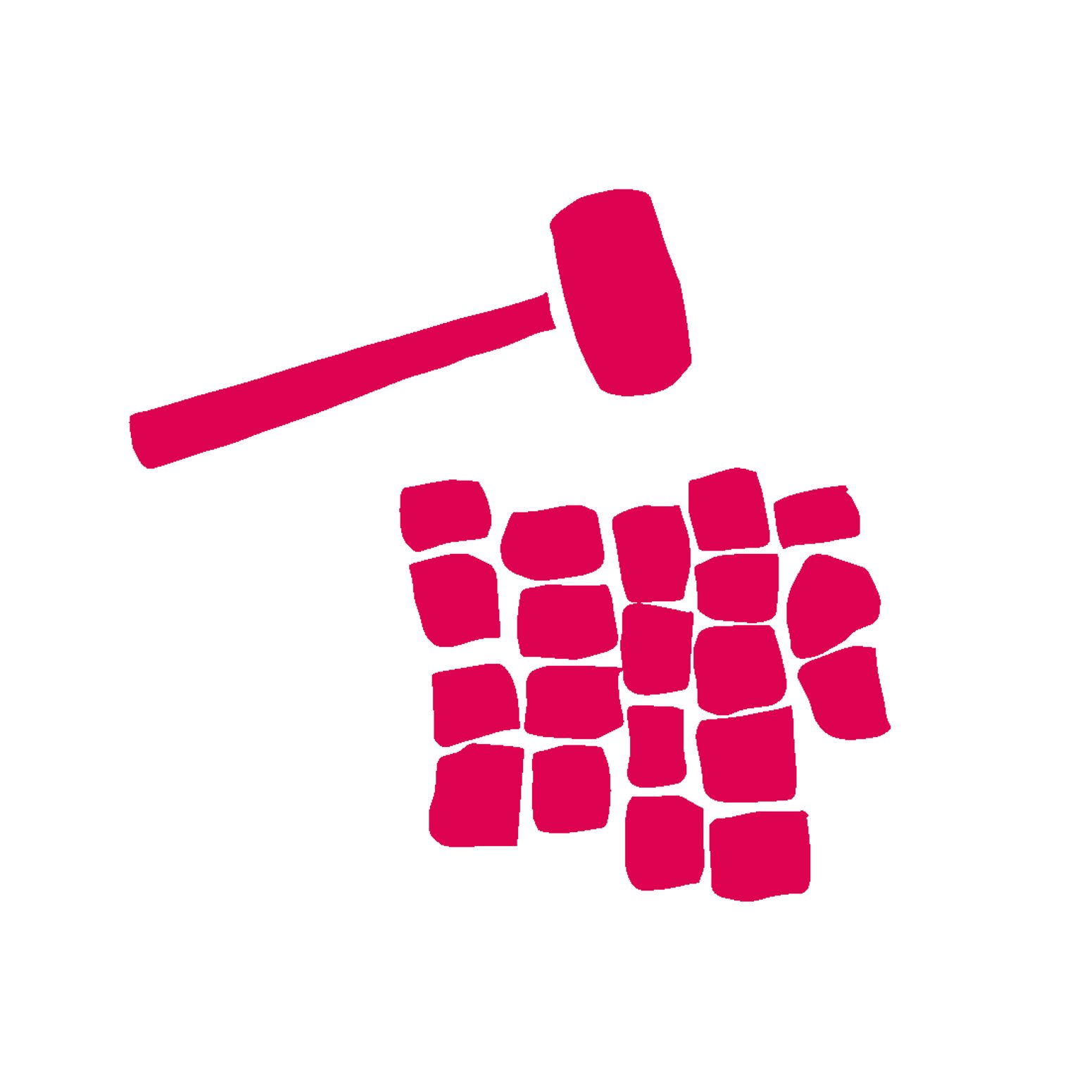 Icon Straßenbauer Pflaster mit Gummihammer